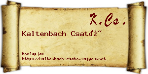 Kaltenbach Csató névjegykártya